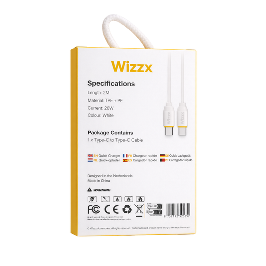 Wizzx USB-C to USB-C Kabel - 2M
