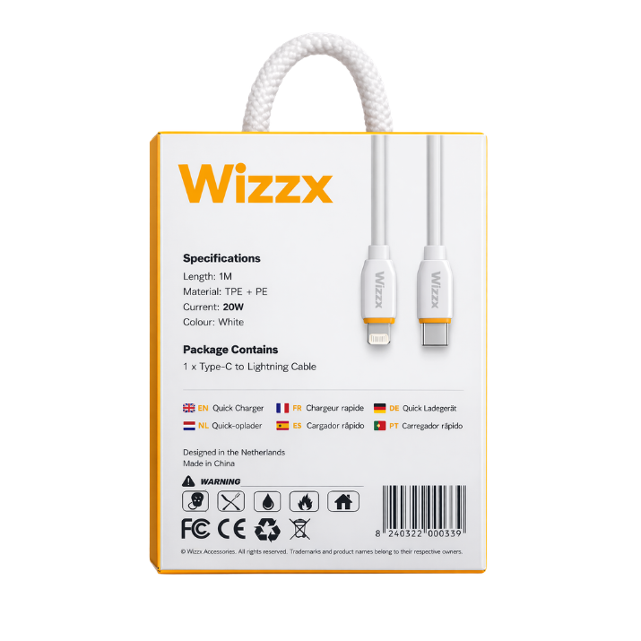 Wizzx USB-C to Lightning Kabel - 1M