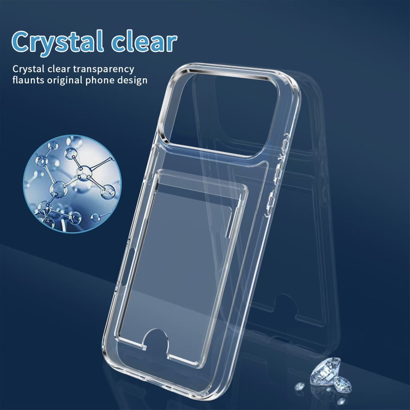 Apple Card case voor de Apple iPhone 17 Pro Max - Transparent