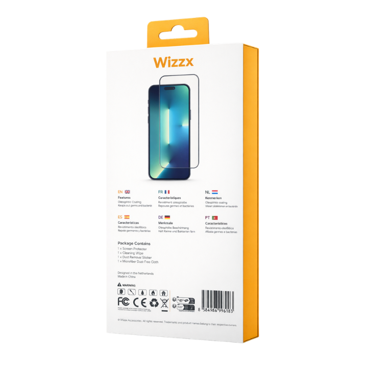 Wizzx Clear Glass Protector iPhone 13/13 Pro